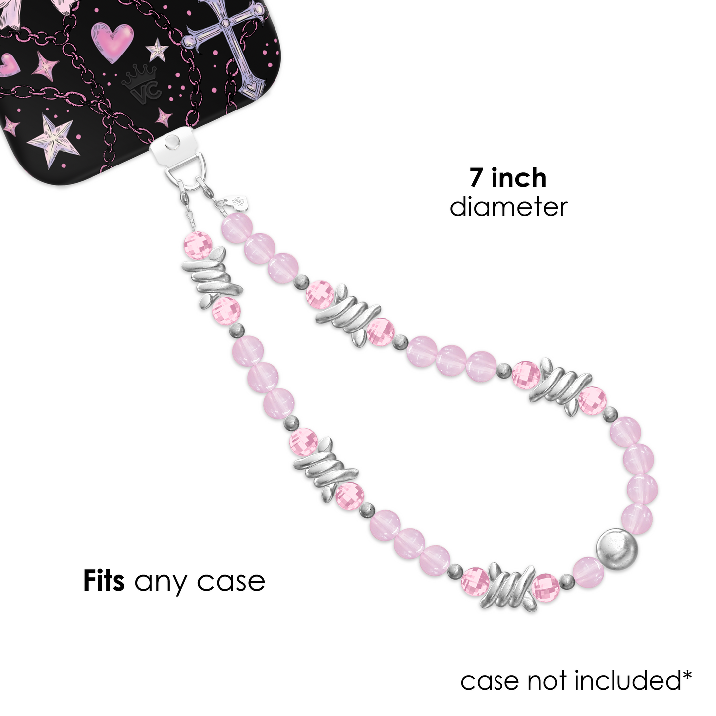 Pink Barbed Wire Phone Charm