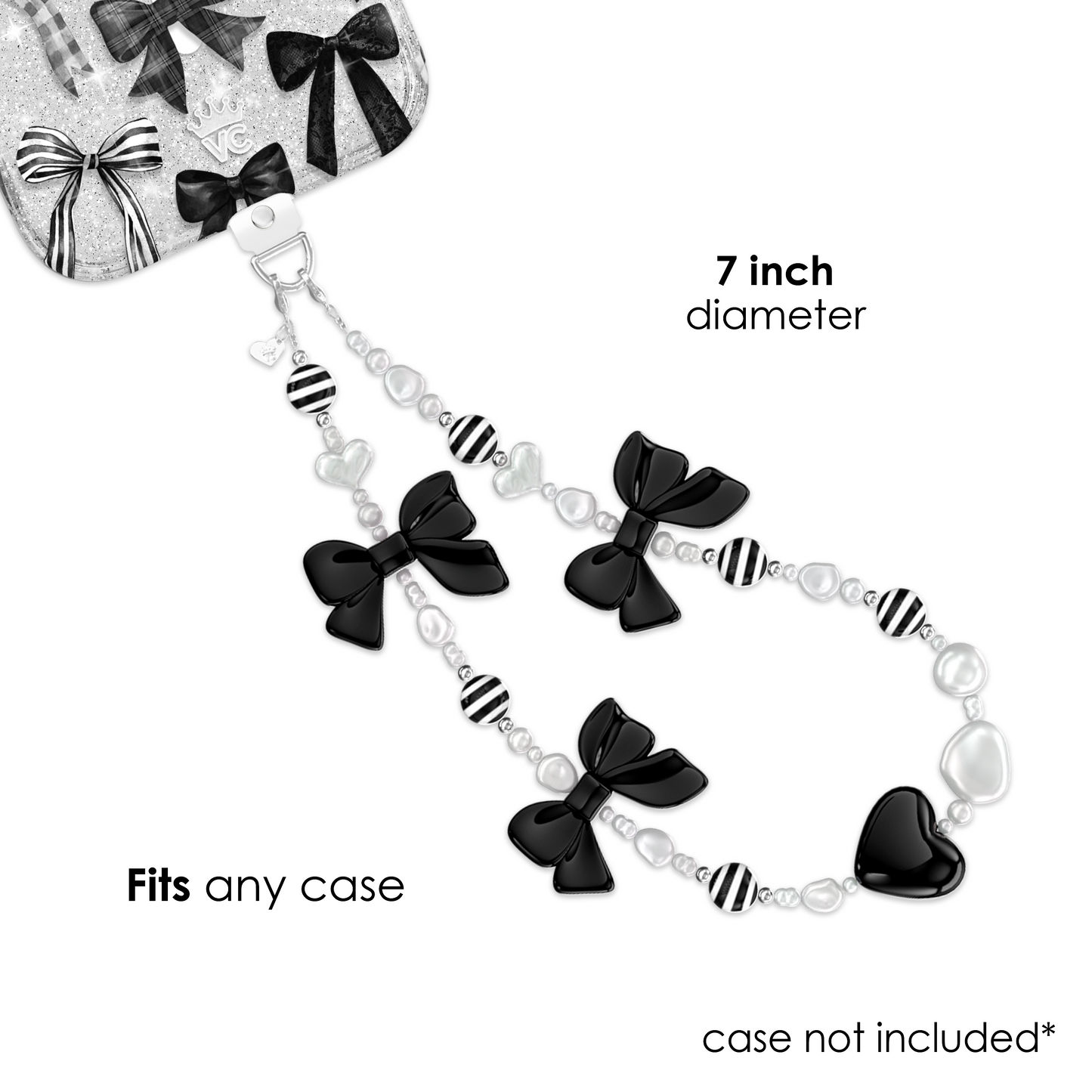 Gothic Black Bows Phone Charm