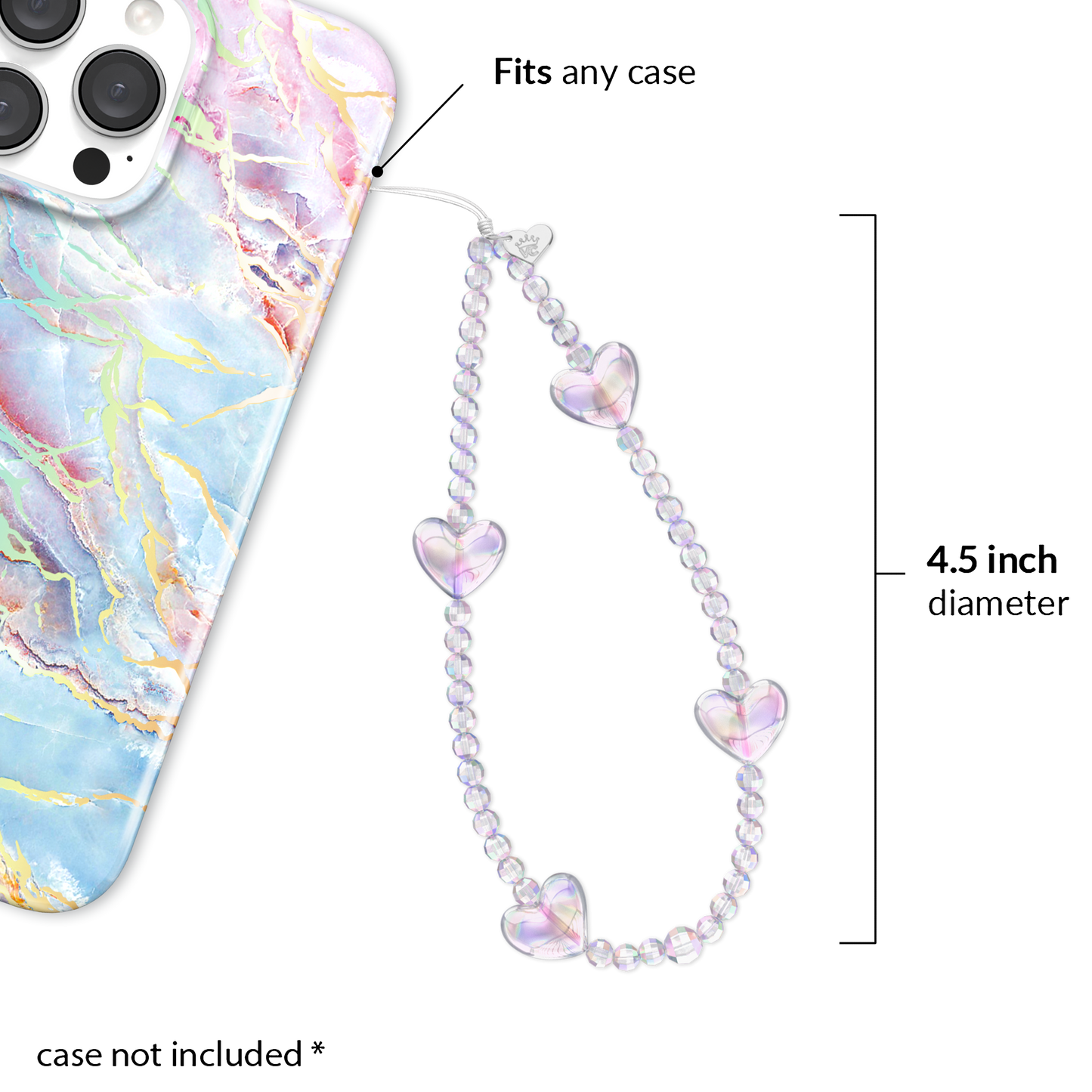 Holo Heart Phone Charm