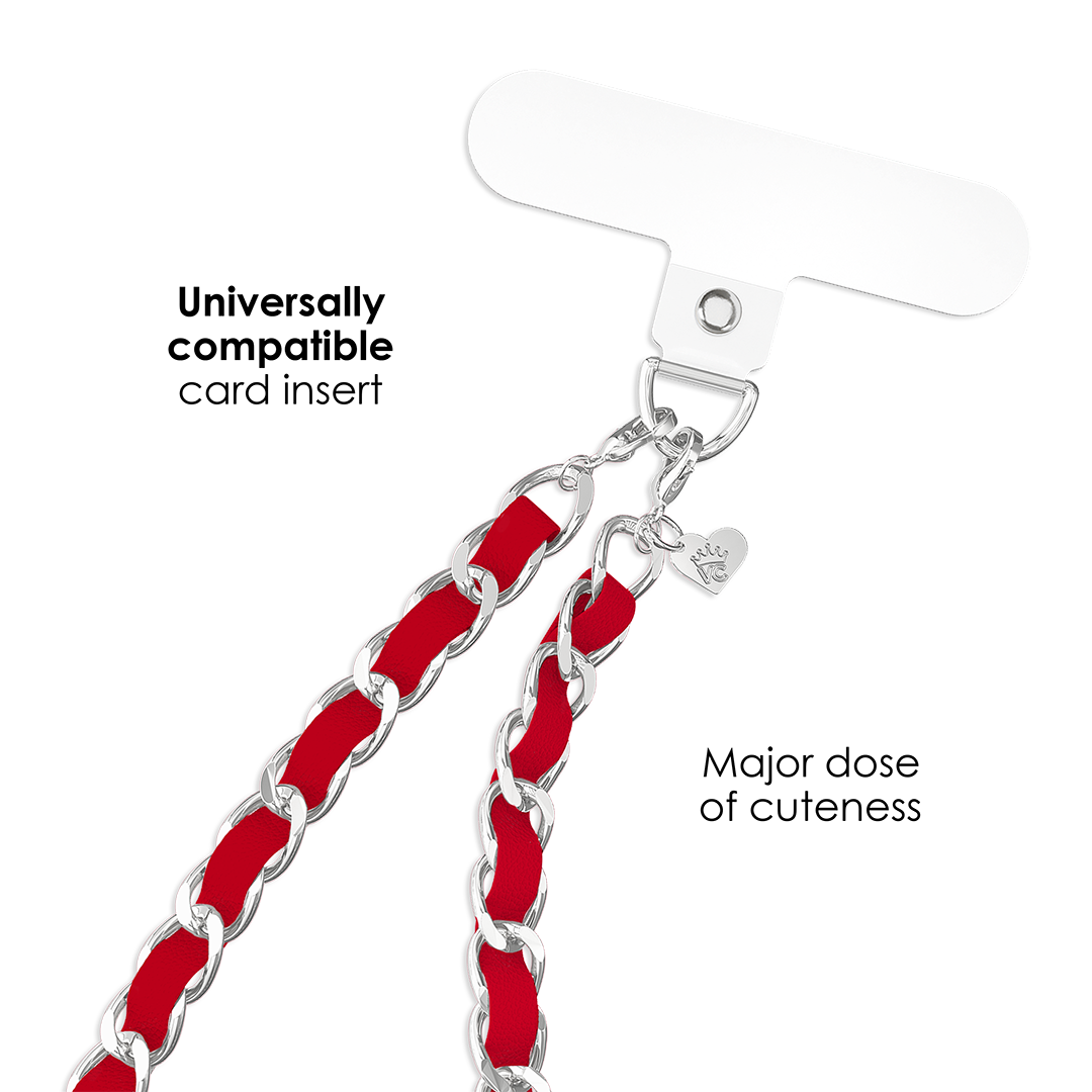 Red Leather Chain Phone Charm