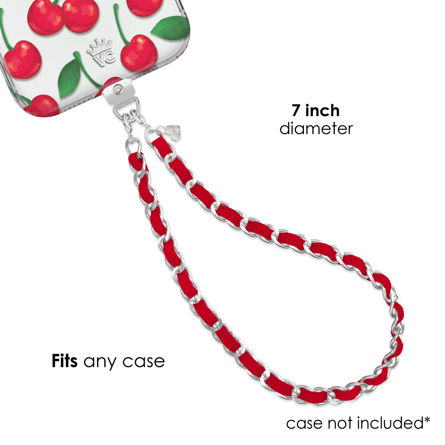 Red Leather Chain Phone Charm