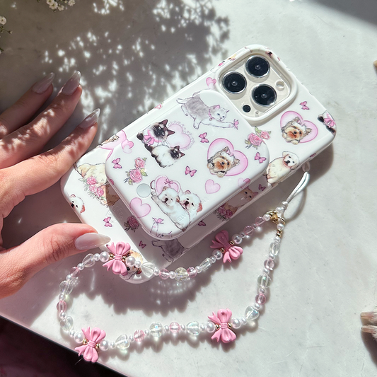 Pink Bow Phone Charm