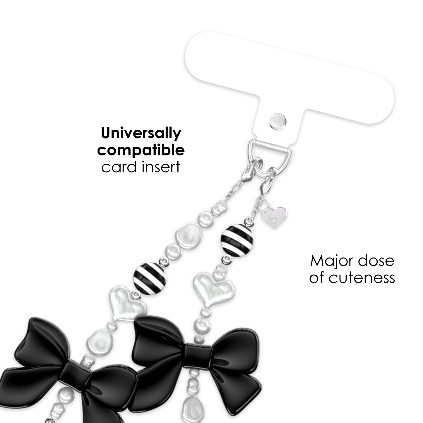 Gothic Black Bows Phone Charm