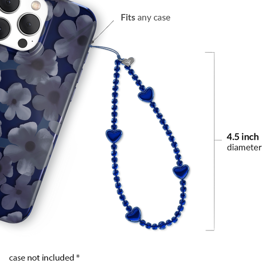 Clear Blue Heart Phone Charm