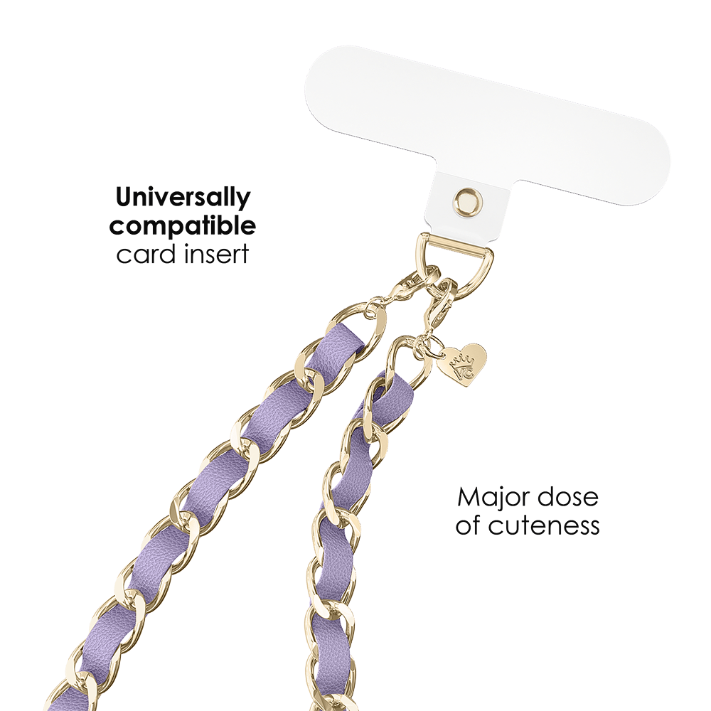Lilac Leather Chain Phone Charm
