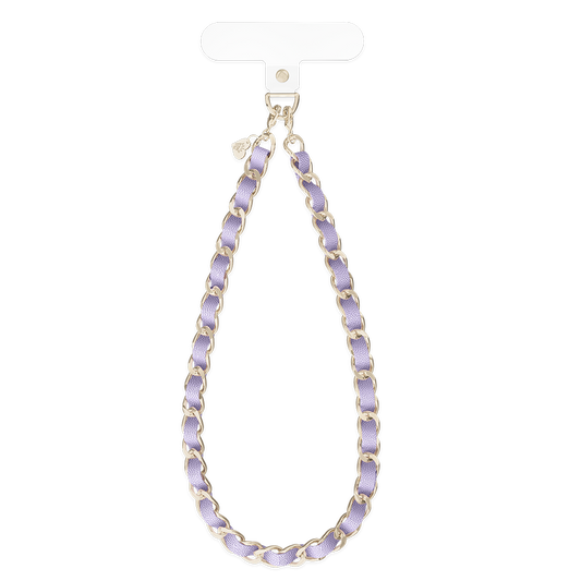 Lilac Leather Chain Phone Charm