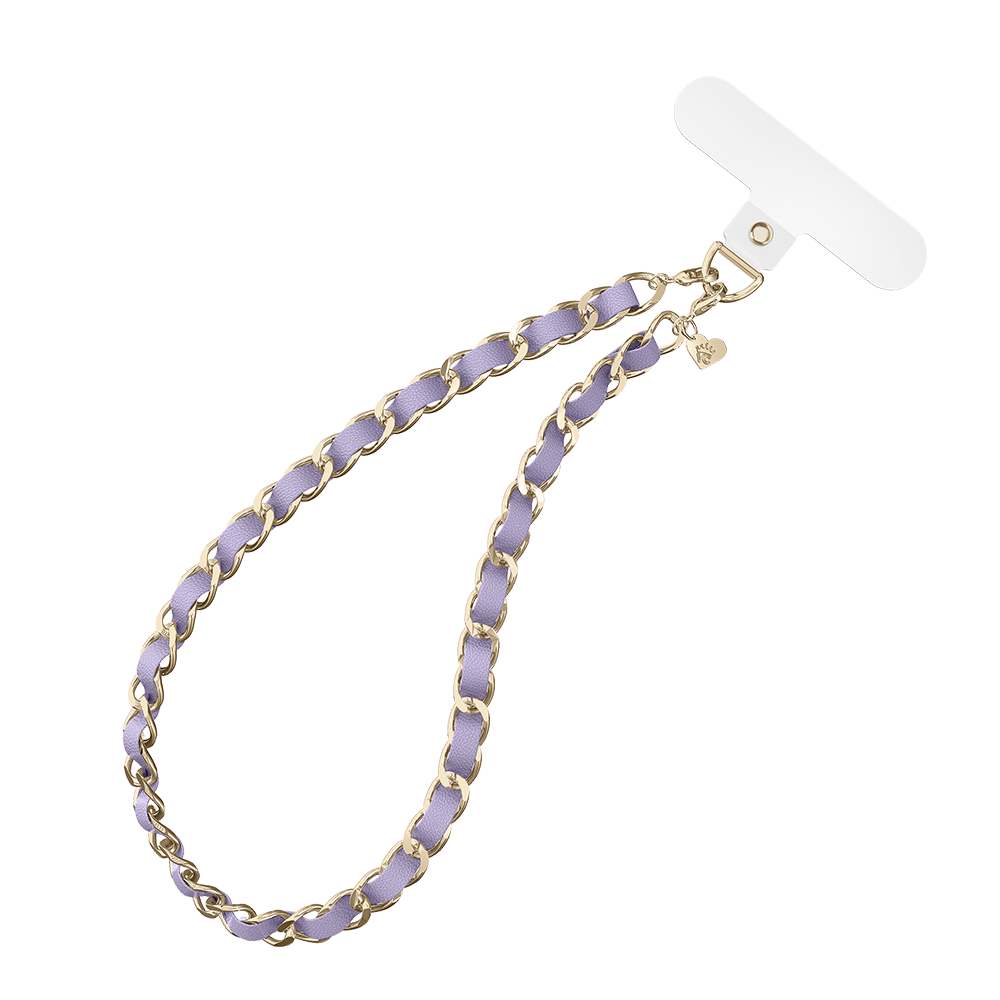 Lilac Leather Chain Phone Charm