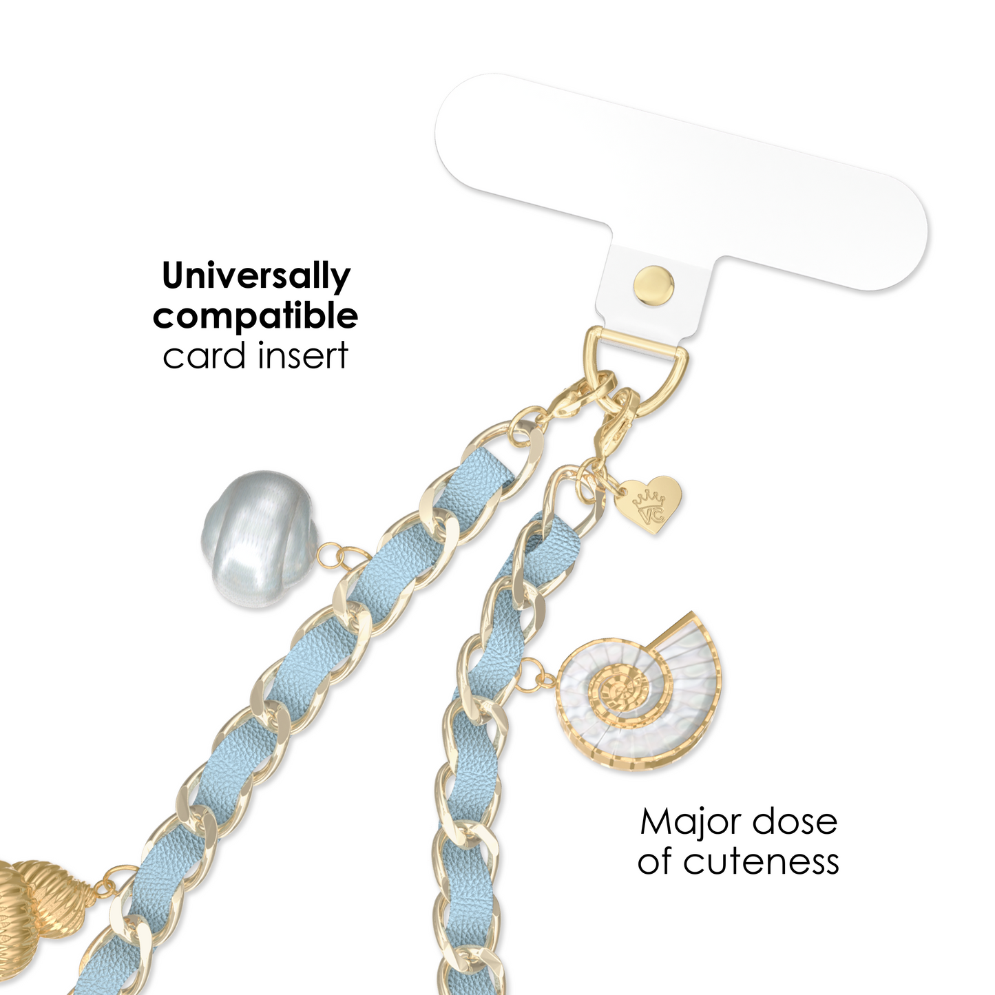 Shell leather chain mobile phone charm