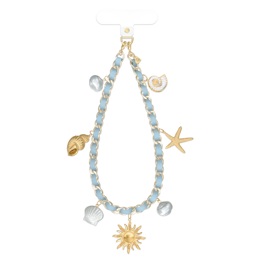 Shell leather chain mobile phone charm
