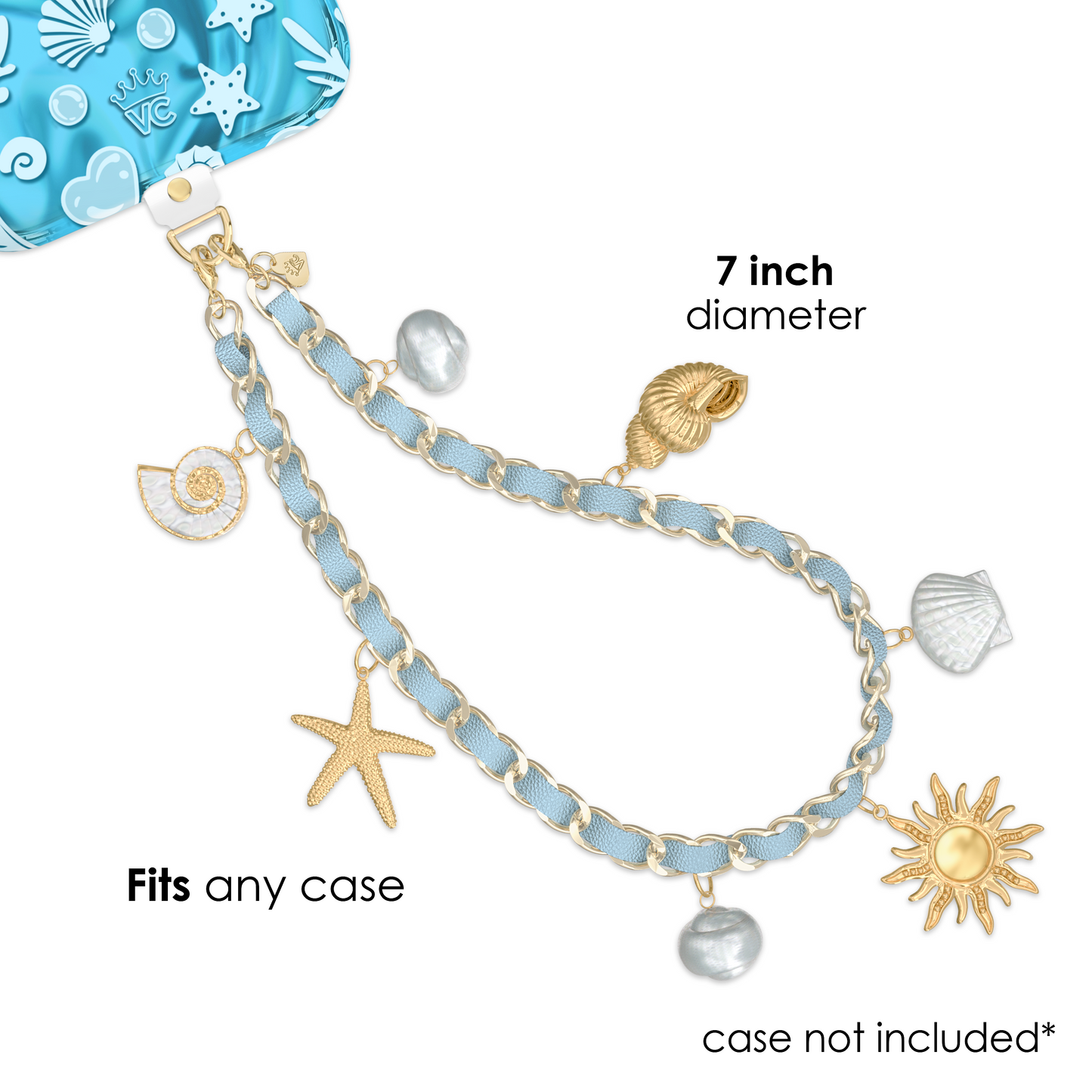 Shell leather chain mobile phone charm